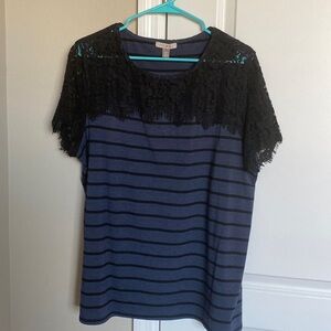 Roz & Ali lace trimmed blouse size 1X